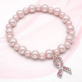Pearl Breast Cancer Awareness Bracelet